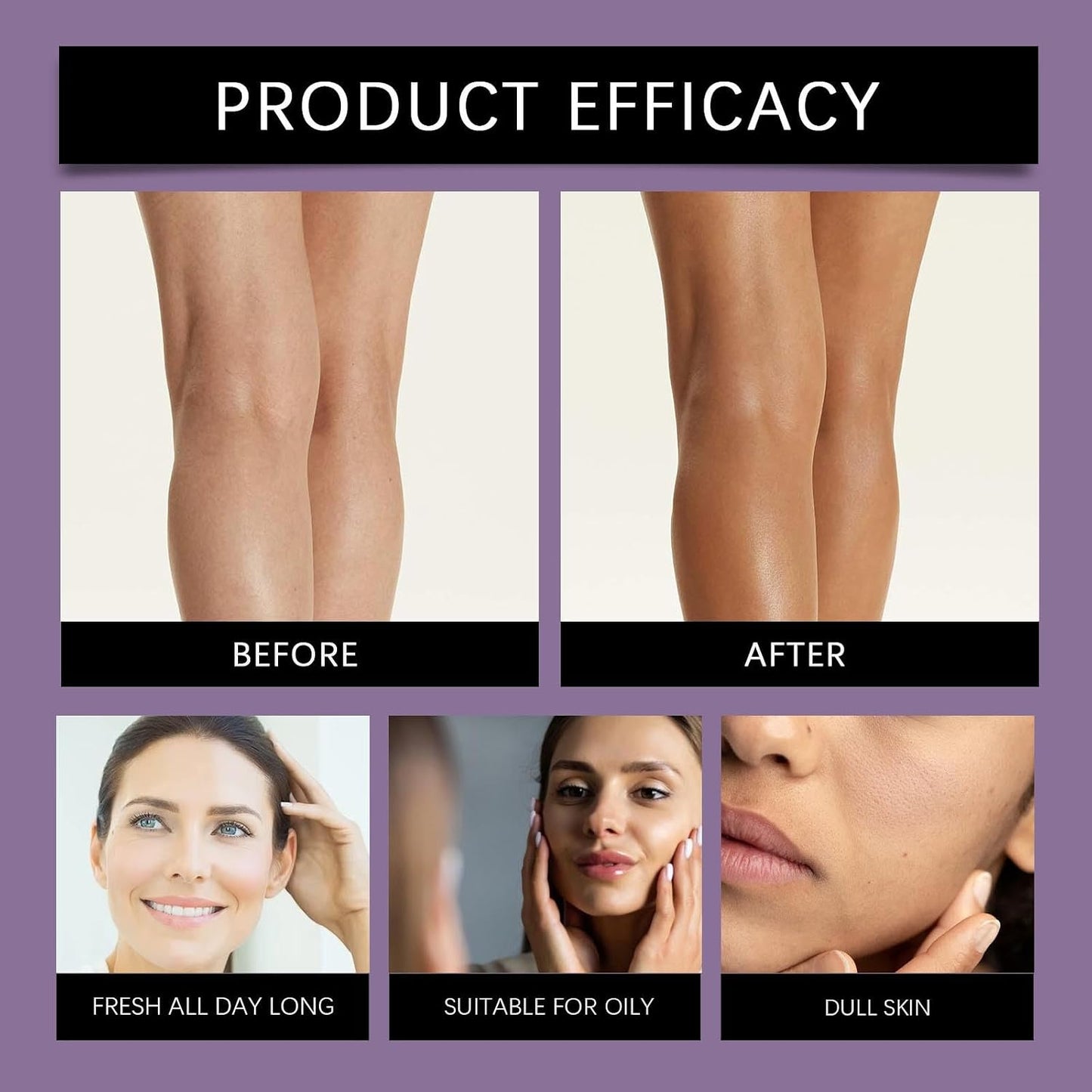 Long-Lasting Body Coverage Perfector, All-Over Complexion Perfector with Extra Large Body Makeup Brush, Leg and Body Scar Cover Make-up, Tattoo Cover, Waterproof (Brown, 2 Pieces)