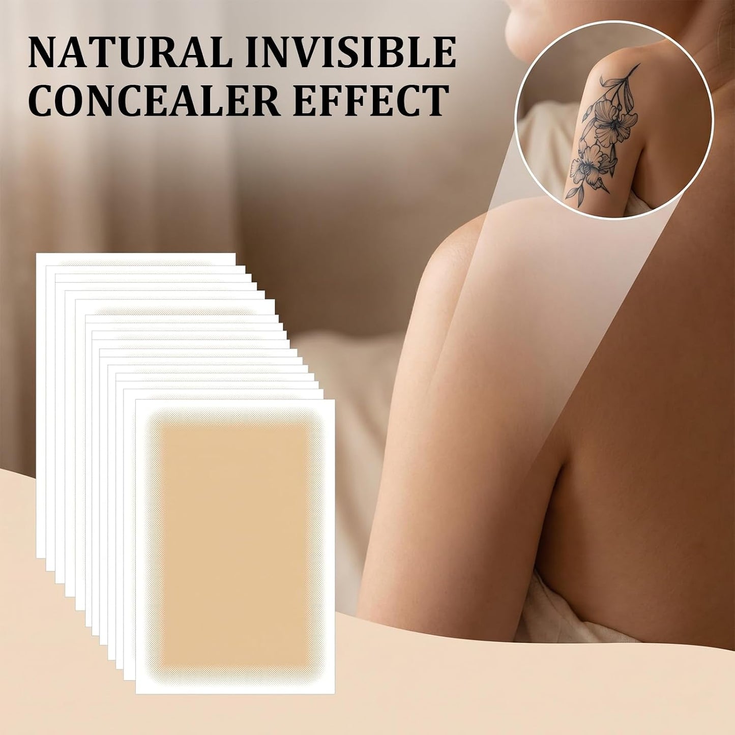 20 Pcs Tattoo Cover Up Patch, Thin Waterproof Tattoo Cover Up Tape for Body, Face, Arms