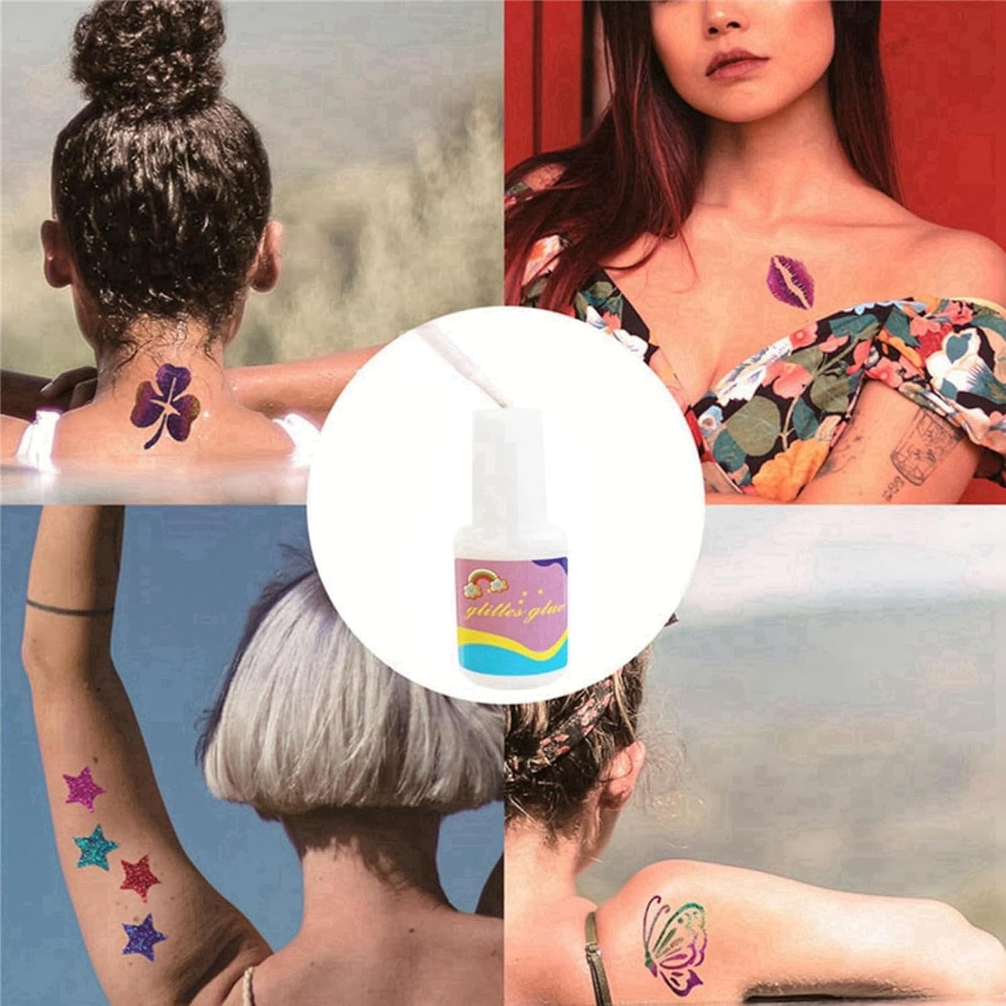 2pcs Body Glitter Glue - Long Lasting Face & Body Glue For Festivals, Cosplay & Beach Parties