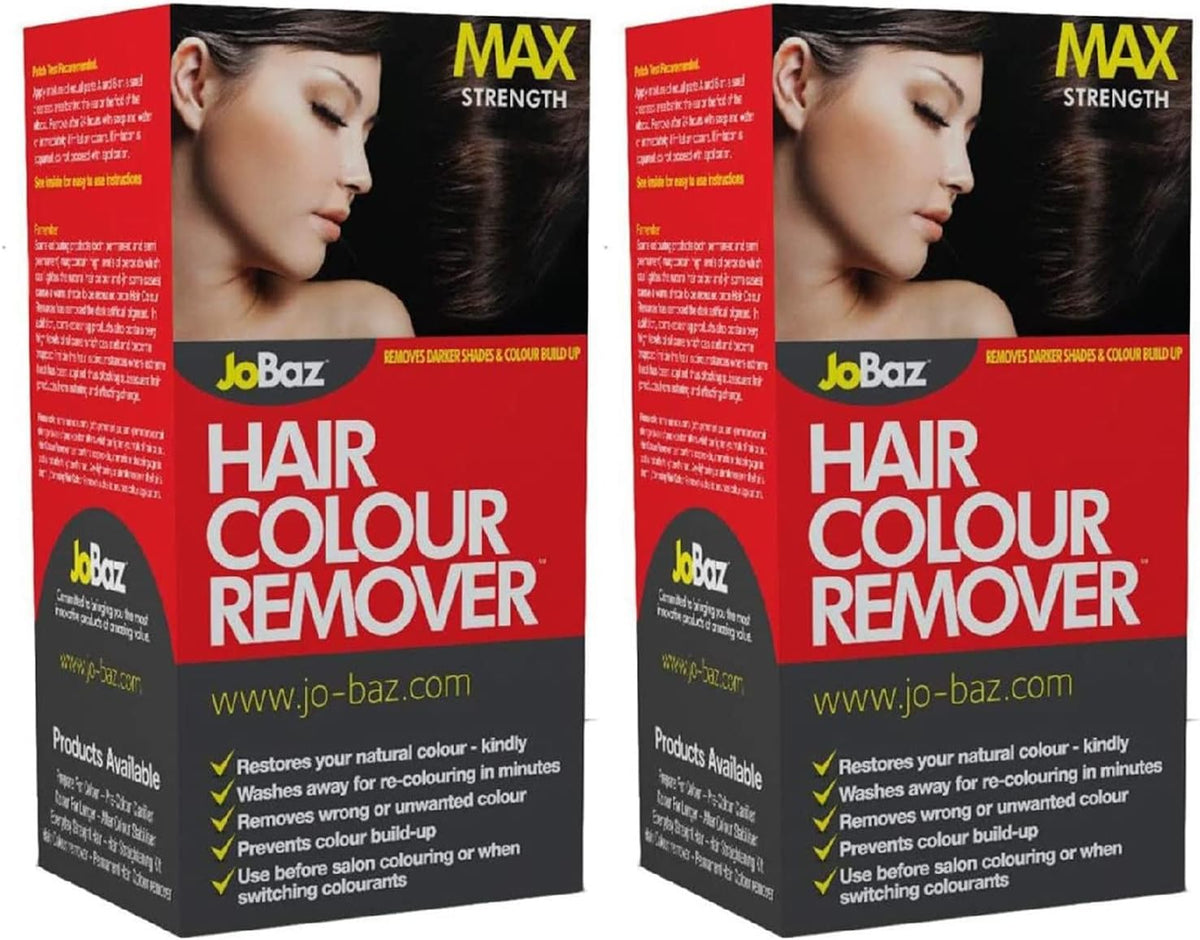 Jobaz Hair Colour Remover (Pack of 2) Max Strength - Gloves and Instructions Included – For Safe and Effective Removal of Undesirable Hair Colour