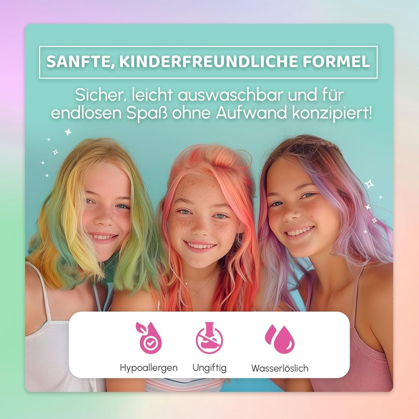 Blue Squid Hair Chalk for Girls Pens – 10 Vibrant Temporary Hair Colour Chalks for Kids - Ideal Christmas, Birthday Gifts for Girls & Teens - Kid Safe, Washable Hair Dye for Ages 6 7 8 9 10 11 12