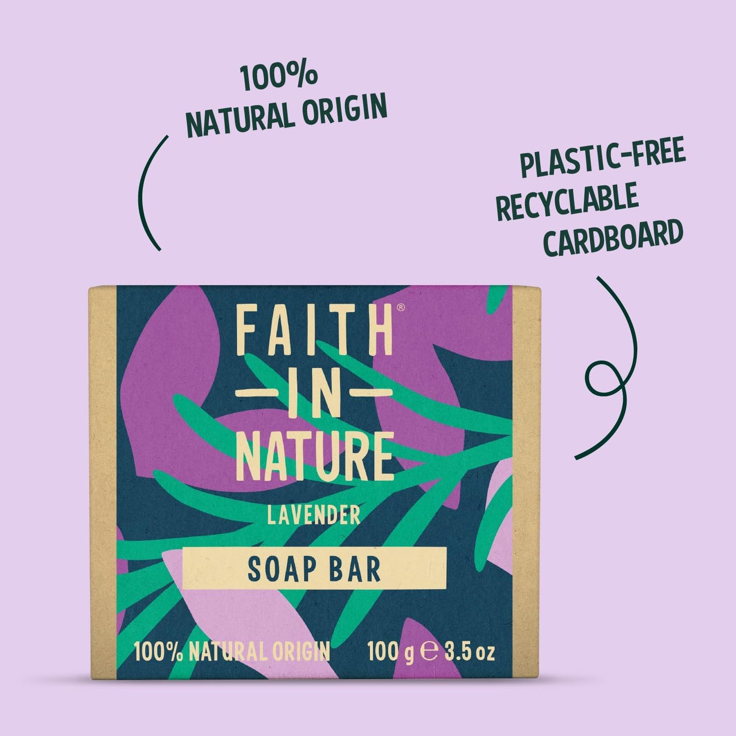 Faith In Nature Natural Lavender Hand Soap Bar, Relaxing, Vegan & Cruelty Free, No SLS or Parabens, 100g