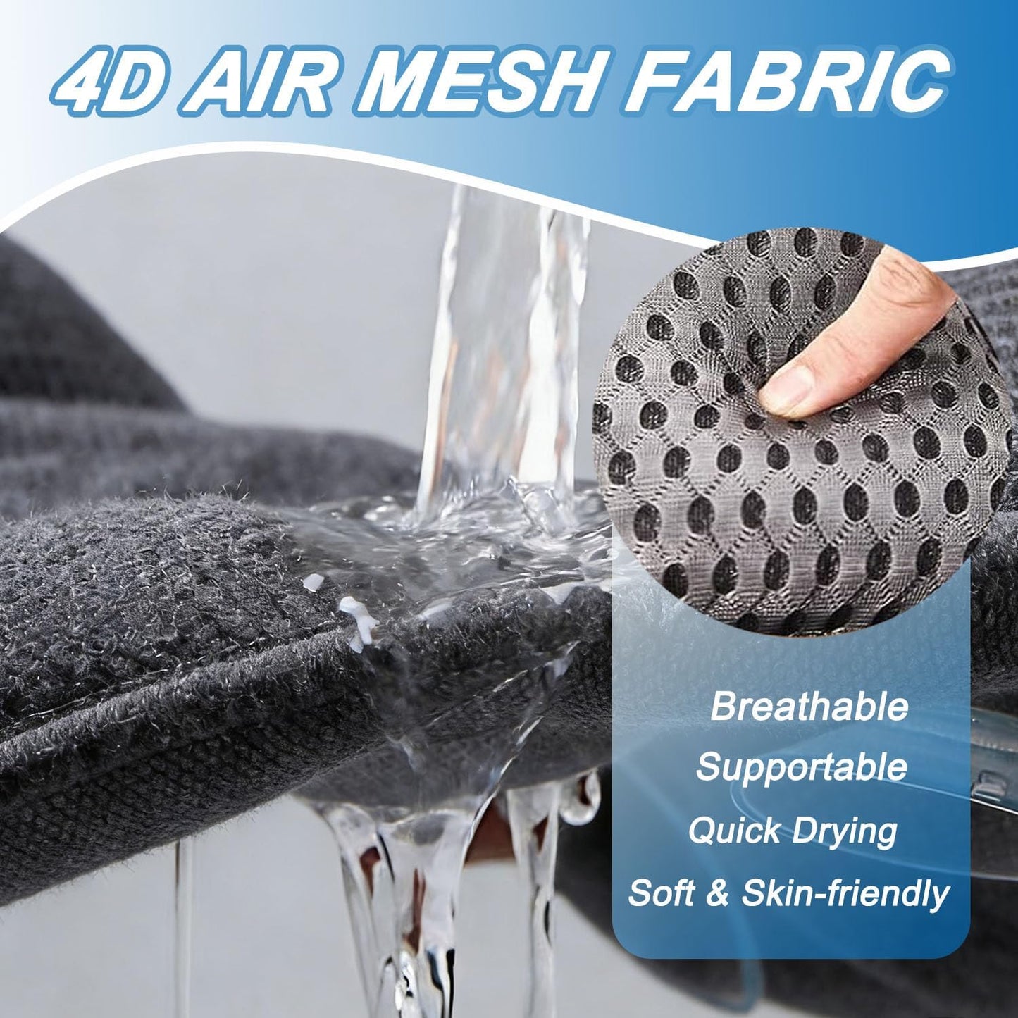 Bath Pillow, 4D Air Mesh Technology Ergonomic Bath Pillow, Luxury Head & Neck & Back Support Bath Cushion with 6 Powerful Suction Cup Fits All Bathtubs & Hot Tub & Home Spa (Grey)