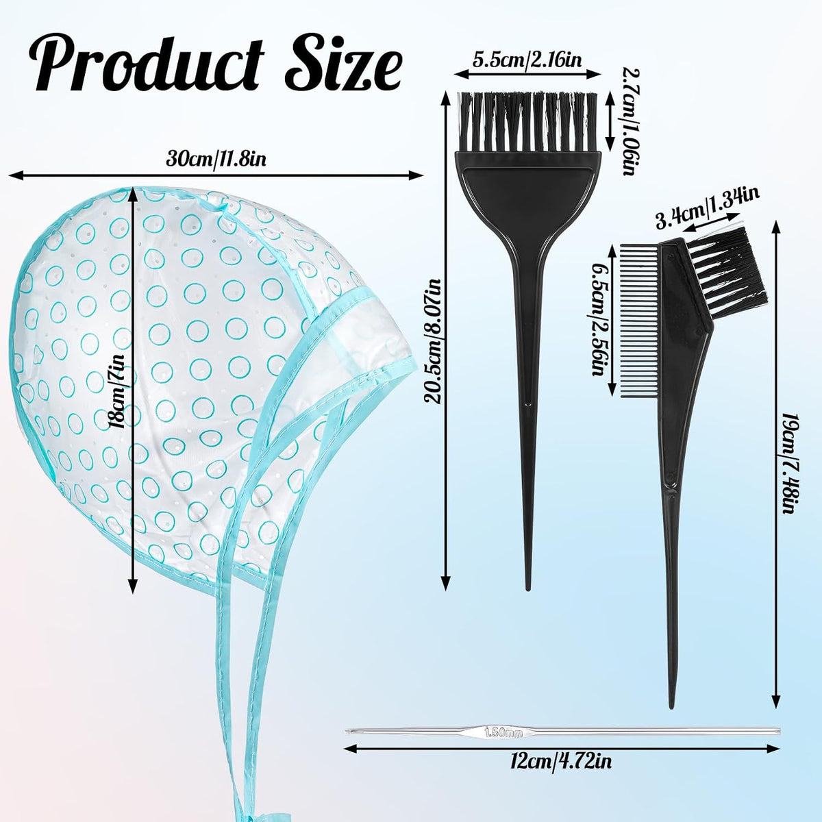 8 Pcs Highlight Caps for Hair,Highlight Cap Kit,Highlights Combs for Highlighting with 3 Metal Hook and 2 Hair Dye Comb & Brush for Salon & DIY Dyeing