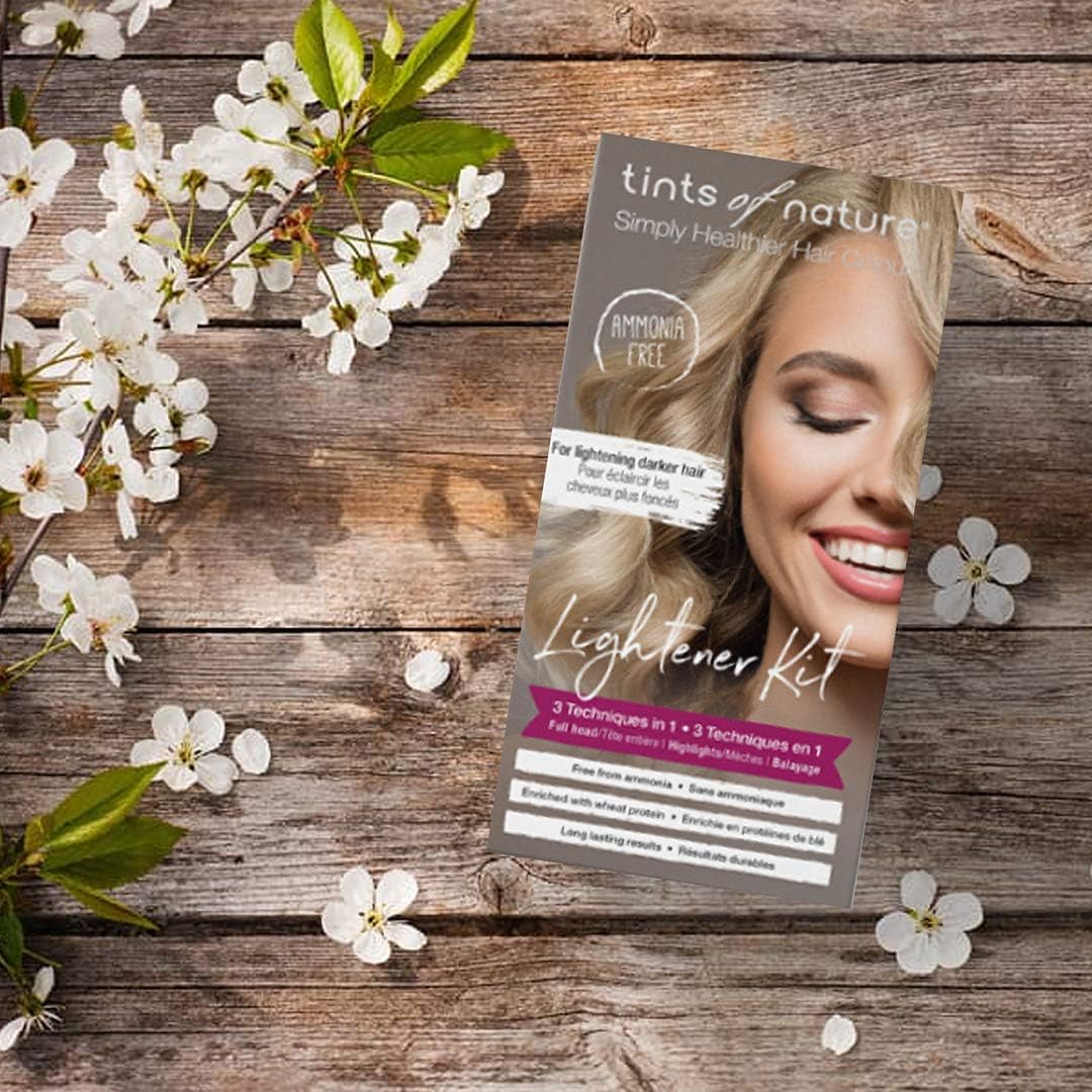 Tints of Nature 3 in 1 Hair Lightener Kit, Wheat Protein, Vegan 210g | Professional lightening system creates natural sun-kissed highlights at home, Conditioning formula protects during lifting