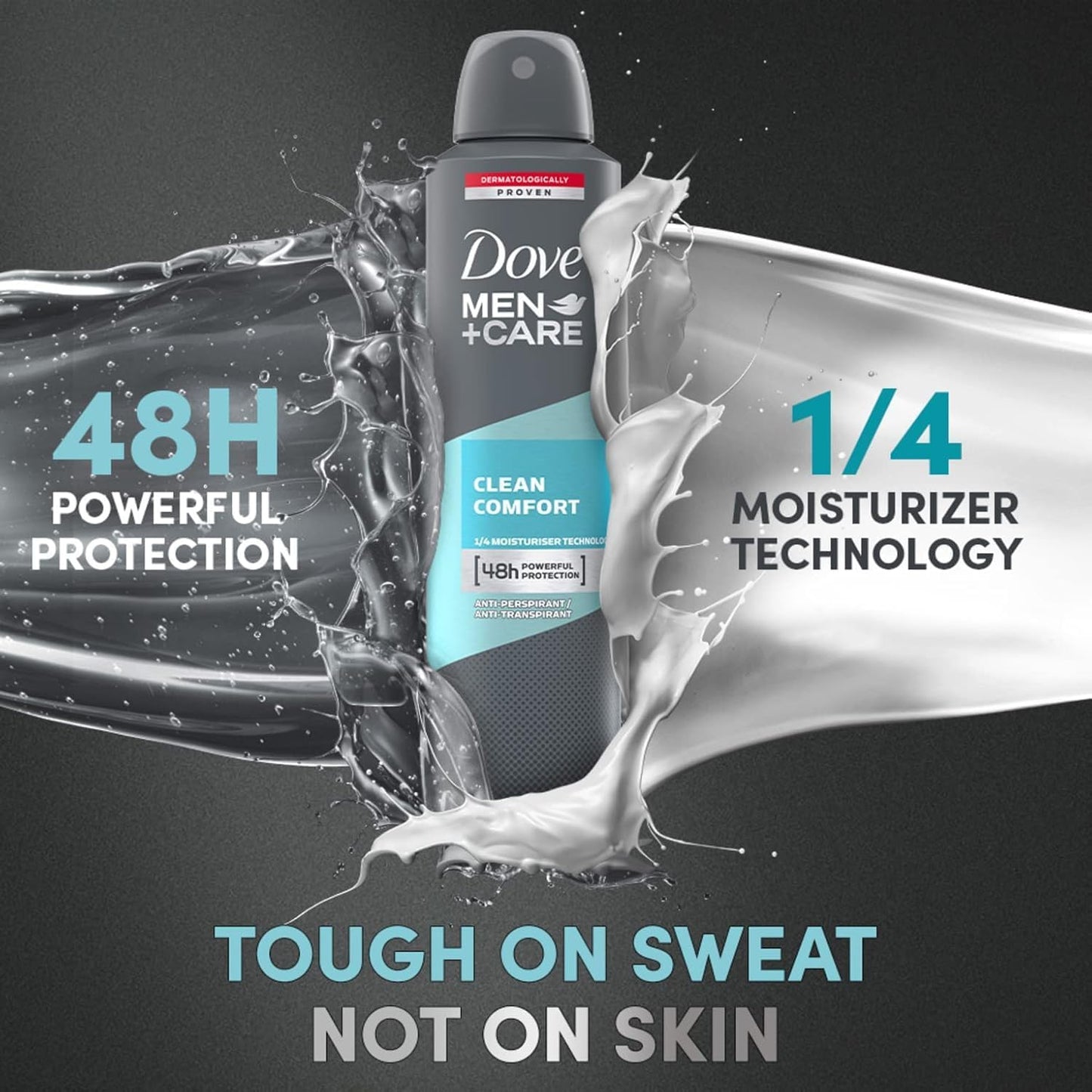 Dove Men+Care Antiperspirant Aerosol Clean Comfort (6 x 250ml)