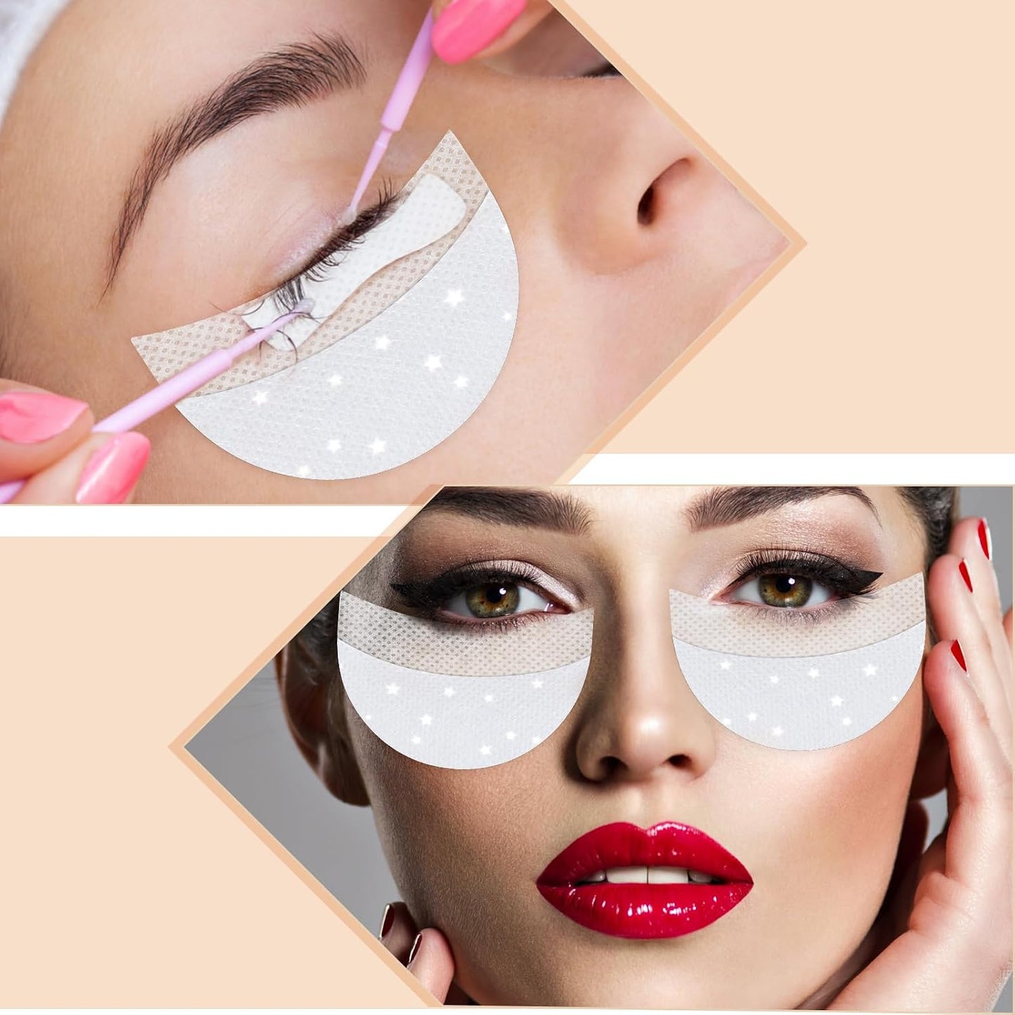 150pcs Eye Make-Up Eyeshadow Pads,Half-Moon Shape Lash Pads Eyeshadow Patches for Eyeliner, Eyelash Extensions and Lip Makeup