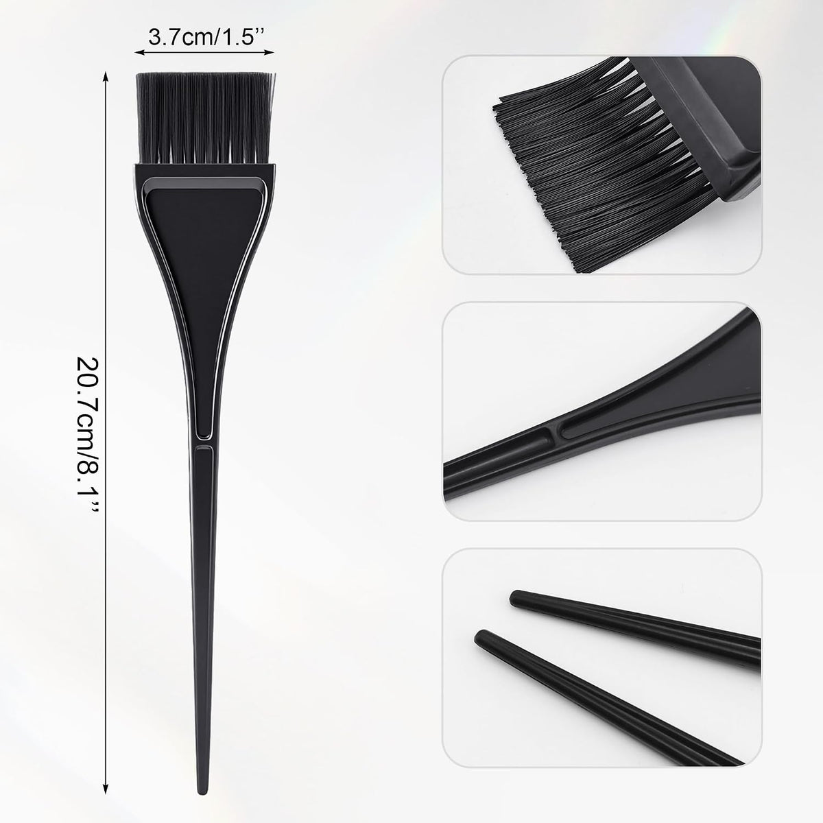 2 PCS Hair Coloring Brushes Long Tail Hair Dye Comb Brush Dyeing Tools Tinting Brushes for Barber Salon, Beauty Parlors, Home DIY Coloring - Black
