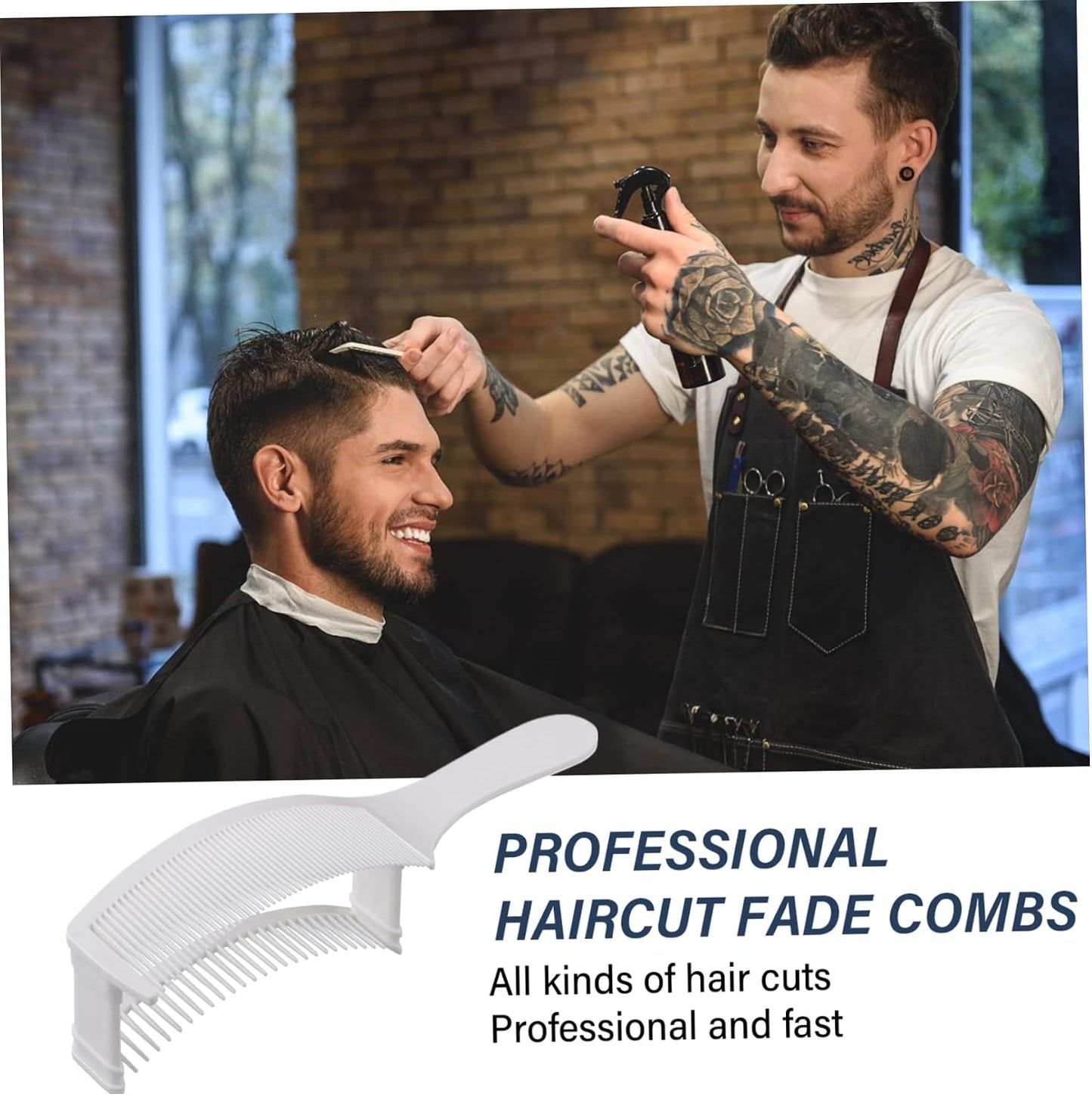 Fade Comb for Men Haircut, Curved Positioning Adjustable Fade Comb, Professional Fast and Convenient Hair Tool for Men Women Hair Styling DIY Haircuts..