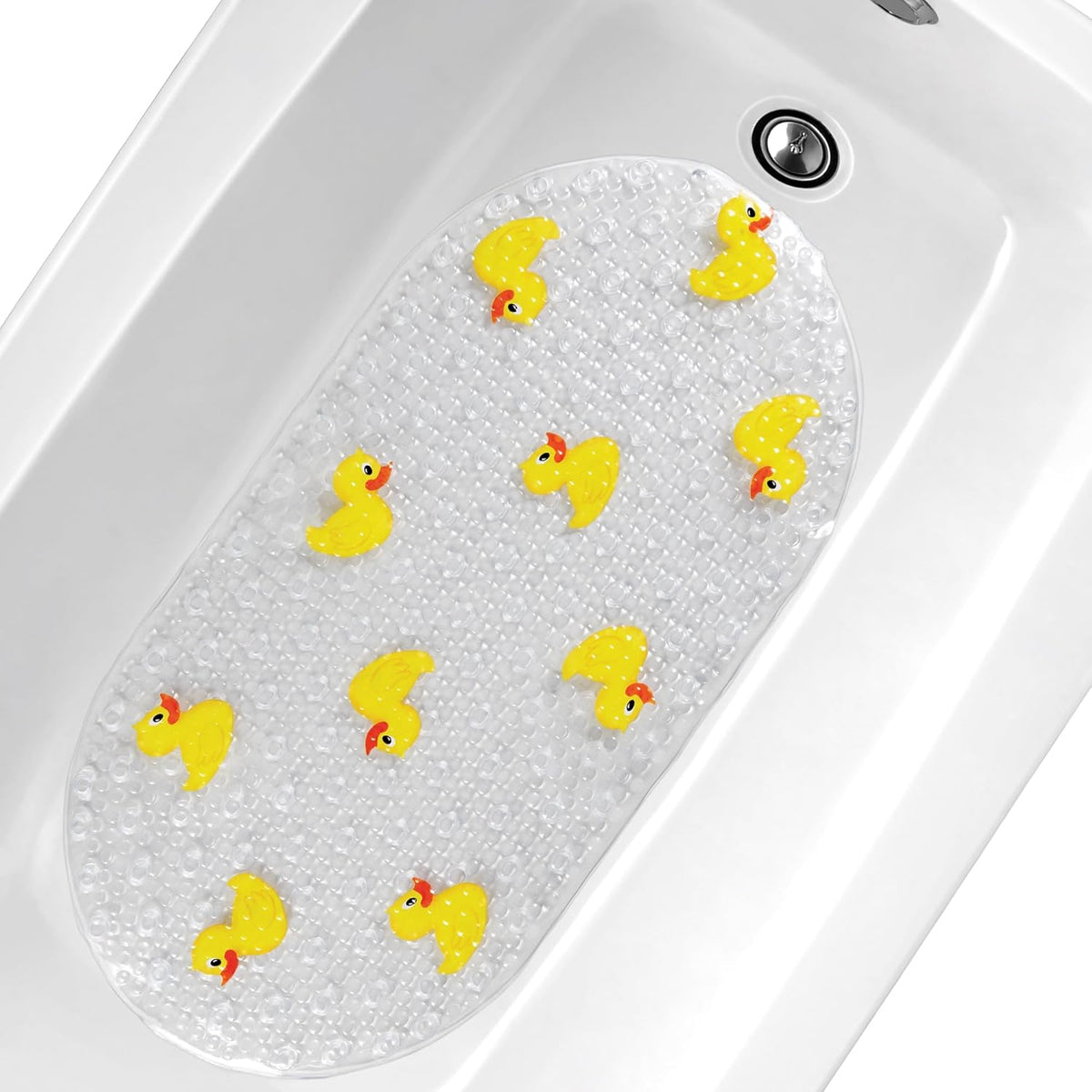 AQUALONA® Premium Child Friendly Ducks Bath Mat - PVC - Comfort Purpose - Shower and Bath. BPA, Latex and Phthalate Free (Ducks)