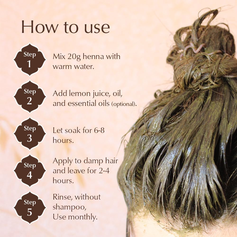 Ayumi Pure Henna 100% (Mendhi), 200g | Natural Dark Red Hair Dye | Chemical-Free Colour | Dandruff Prevention | Hair Growth & Moisture Conditioning Powder