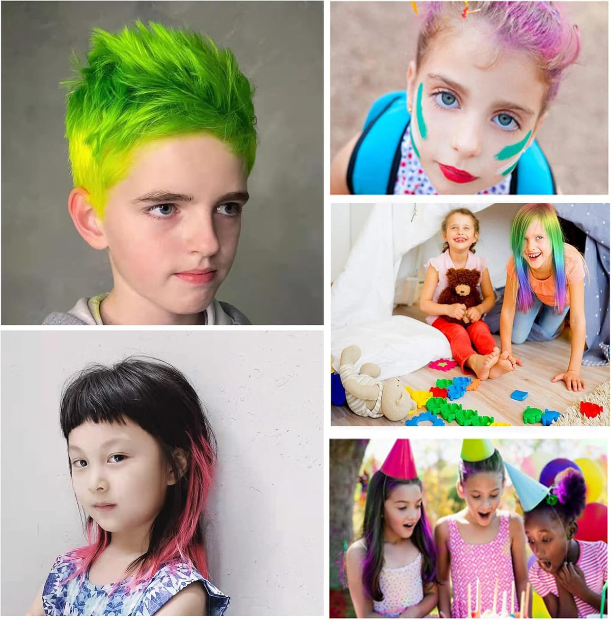 Hair Color Hair Chalk Dye Kit for Kids, Washable Non-Toxic Hair Dye for 3 4 5 6 7 8 9 10 Year Old, 10 Color Halloween, Party, Cosplay, Christmas, Birthday Girls Gift