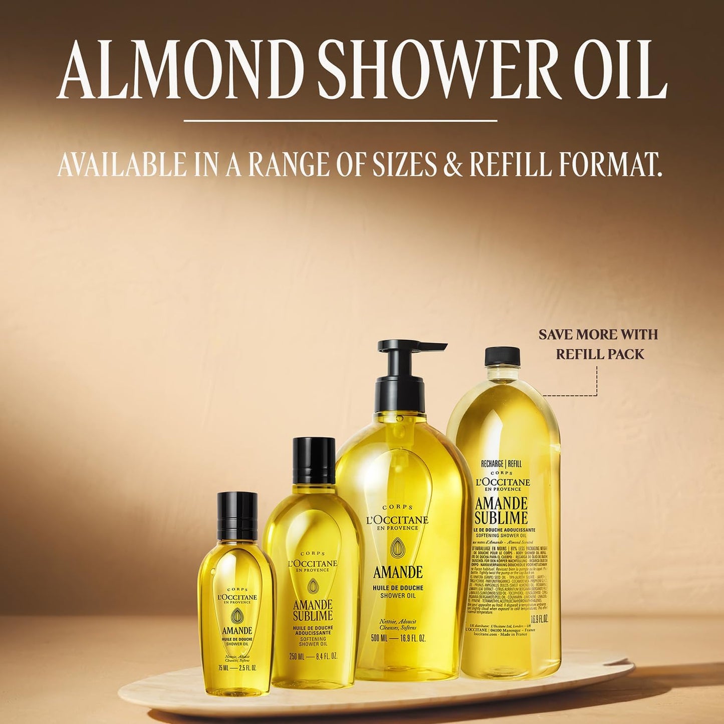 L'OCCITANE Almond Shower Oil | Moisturising & Nourishing | Vegan & 99% Readily Biodegradable | Luxury & Clean Beauty Body Wash for All Skin Types