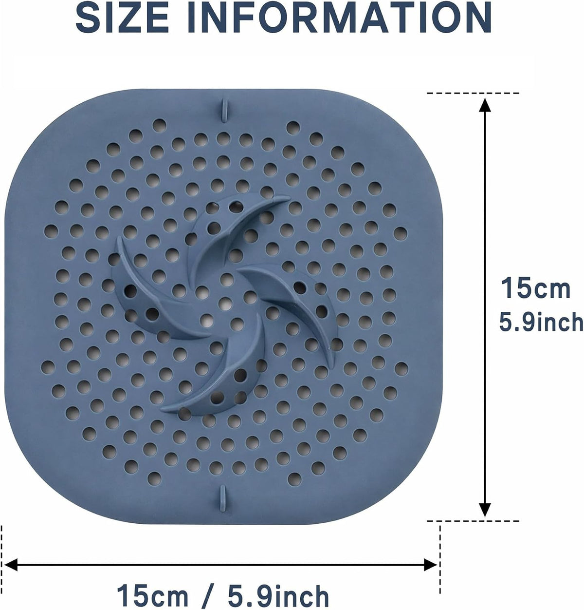 Silicone Shower Drain Cover Hair Catcher with Suction Cups, 4 Pcs Sink Strainer Drain Protector for Bathroom Bathtub Kitchen, Anti-Clogging Bath Plug Hair Trap