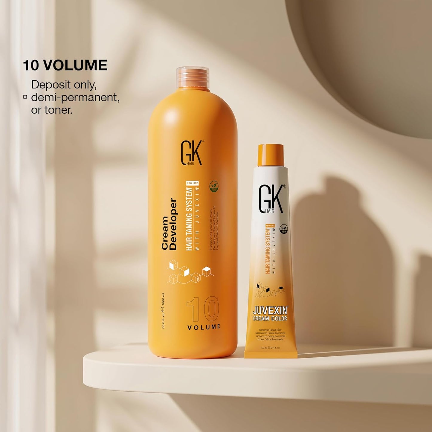 GK HAIR Global Keratin Hair Creme 10 Volume Developer 33.8 Fl Oz for Hair Coloring Bleach - High-Performance Long Lasting Semi-Permanent Hair Color Toner Dye