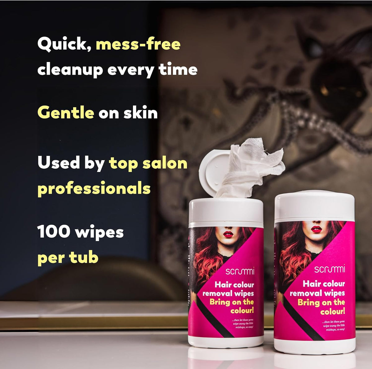 Professional Hair Colour Remover, Hair Dye Remover, Dye & Bleach Hair, Colour Remover Hair Dye, Effective and Gentle. 100 Wipes, Made By Scrummi®
