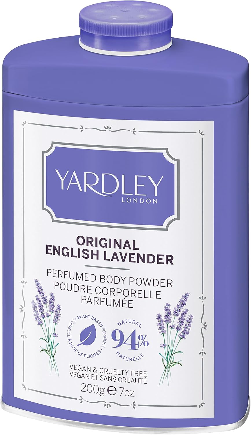 Yardley Original English Lavender Perfumed Body Powder, Original English Lavender Dusting Powder 200g