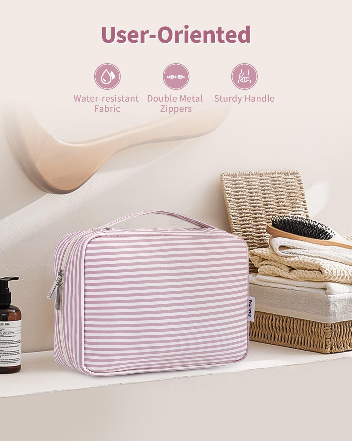 Narwey Travel Hanging Toiletry Wash Bag Toiletry Bags for Women Toiletries Bag Washbag Makeup Cosmetic Organizer for Travel Essentials Accessories