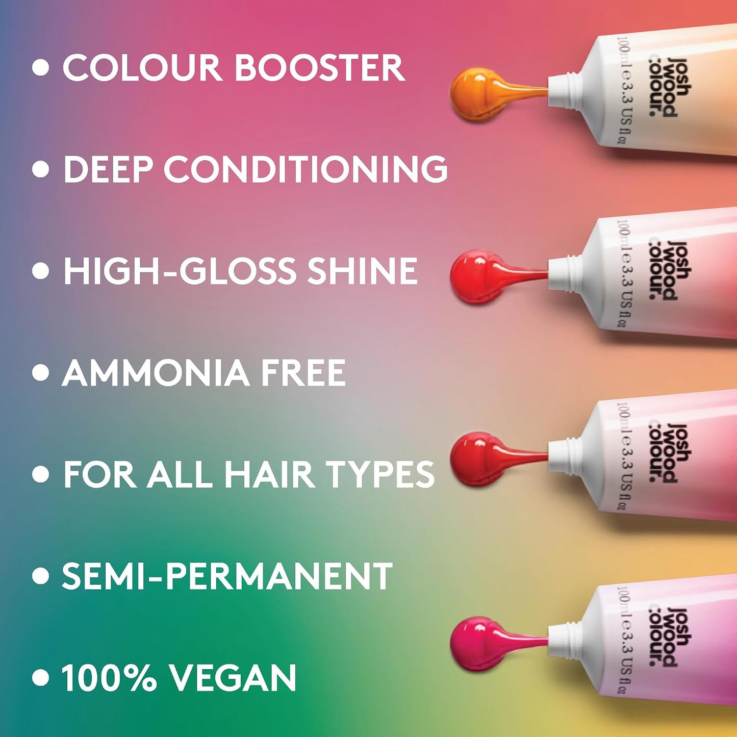 Josh Wood Hair Gloss Champagne Blonde, Semi-Permanent Toner, Vegan, 100ml | Refreshes and tones hair colour, conditions as it glosses, lasts up to 6 washes, vegan, easy 10-minute treatment