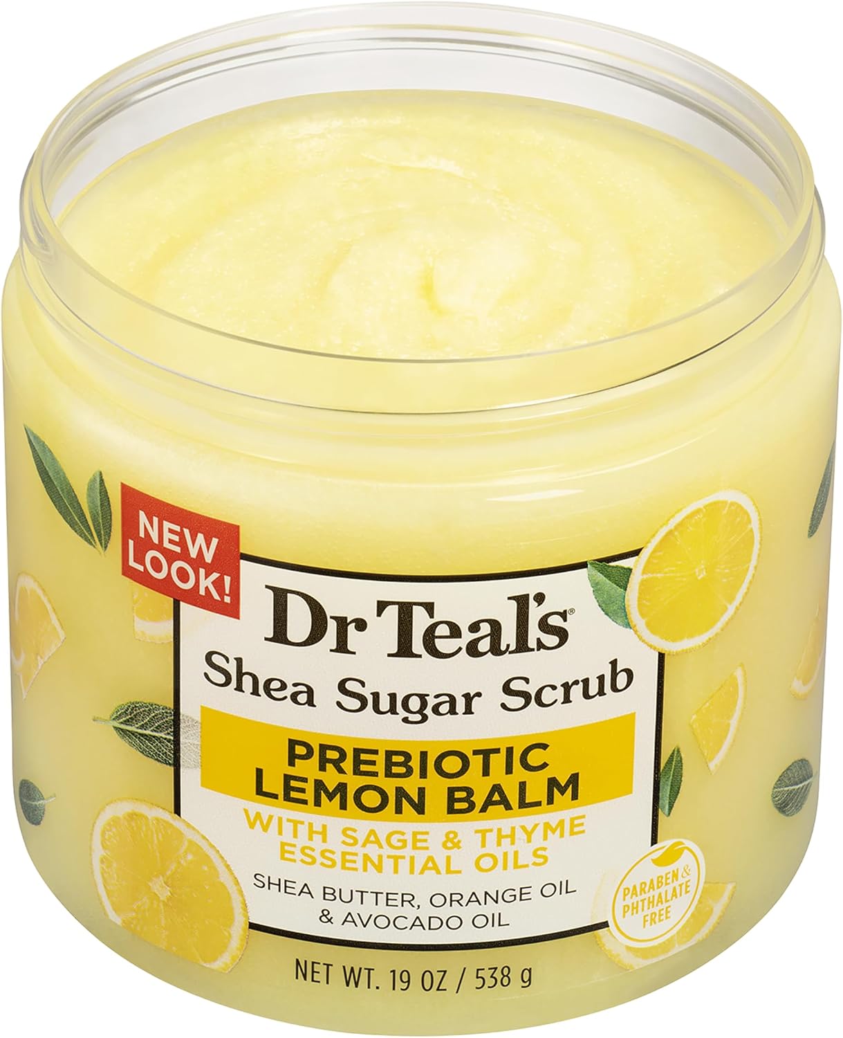 Dr Teal's Shea Sugar Scrub Prebiotic Lemon Balm 538Gm