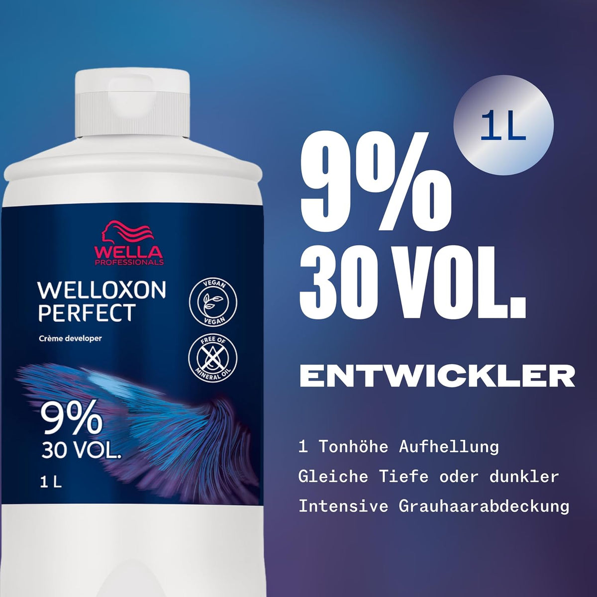 Wella Professionals Welloxon Perfect Developer 9% - Hydrogen Peroxide for Hair Colour & Tint - Oxidant for Koleston, Illumina & Magma - 1L