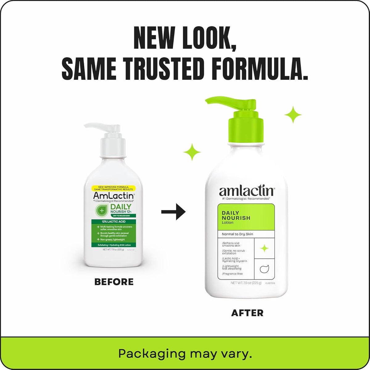 AmLactin Daily Moisturizing Body Lotion | Instantly Hydrates, Relieves Roughness | Powerful Alpha-Hydroxy Therapy Gently Exfoliates | Smooths Rough, Dry Skin | Paraben-Free 7.9 oz.