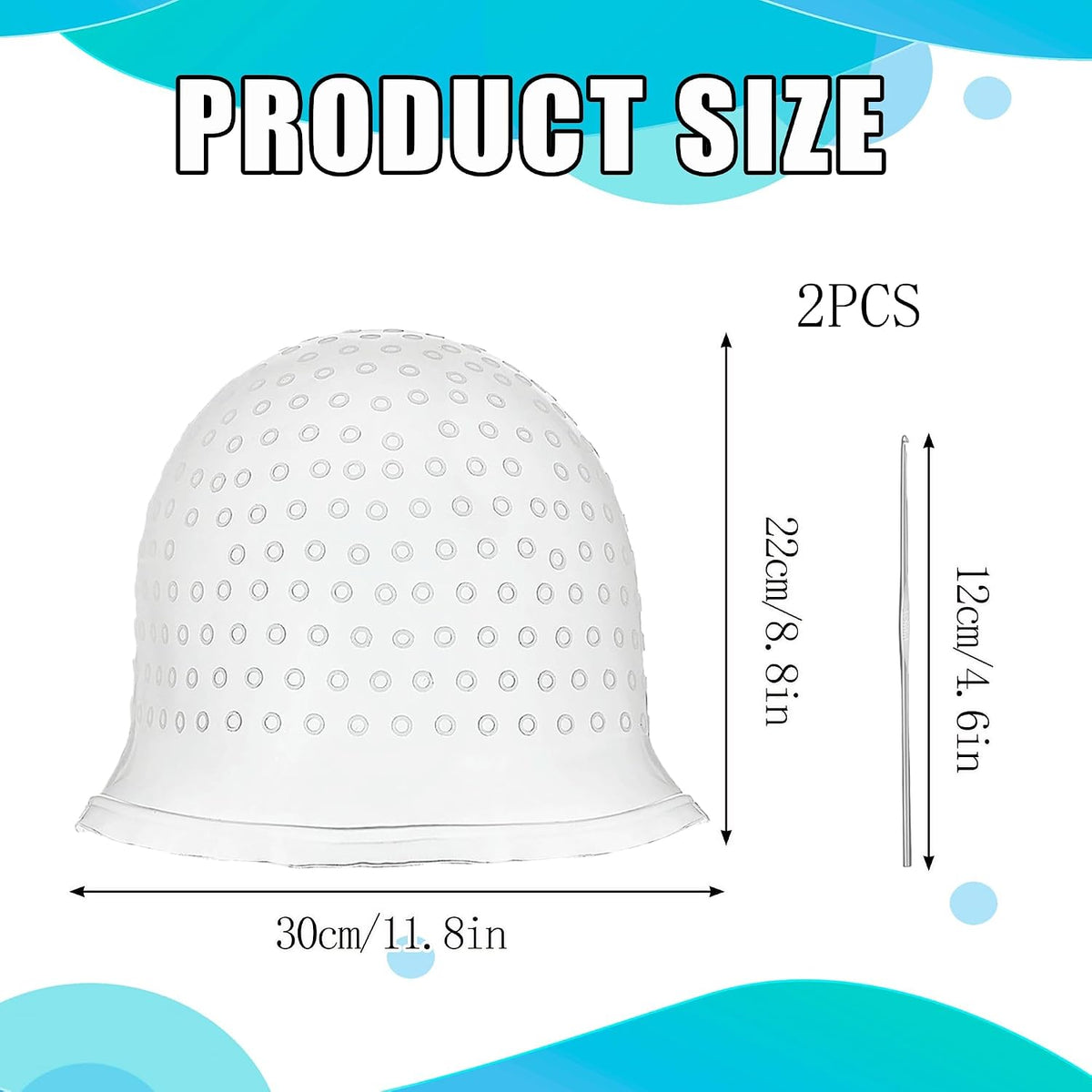 1PCS Highlight Kit - White Hair Highlighting Cap with Silicone Dye Cap, Brushes - Men & Women