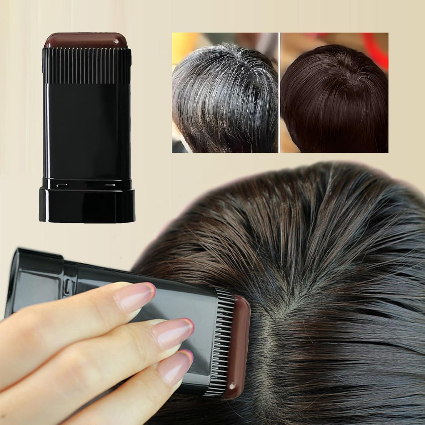 Hair Colour Stick Temporary Hair Stint Pen, Natural Looking Root Convention | Sweatproof Washable Concealer Stick, Quick Dye Cover for Bald Spots, Hairline, Women Beauty