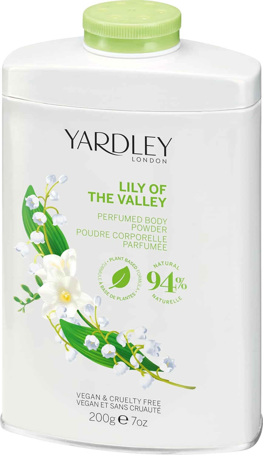 Yardley Lily of The Valley Perfumed Body Powder, Lily of The Valley Dusting Powder 200g