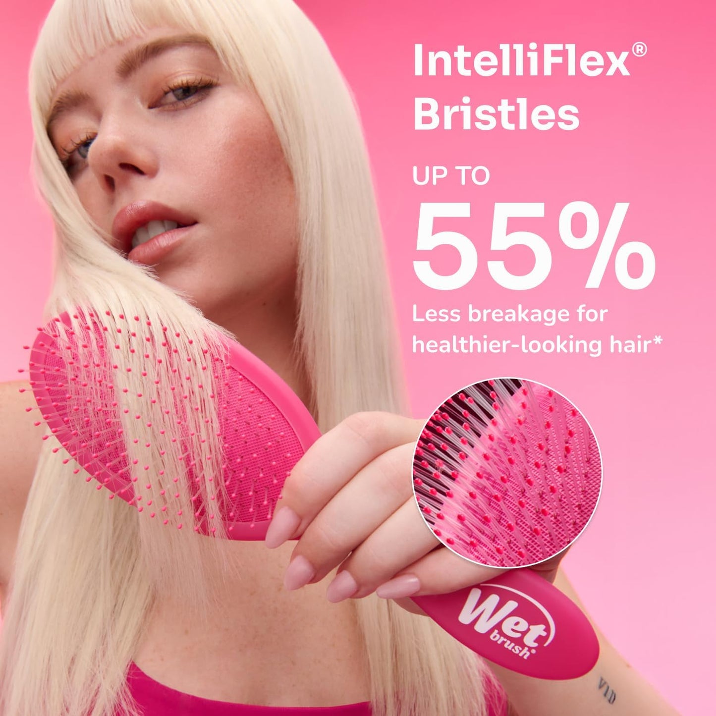 WetBrush Paddle Detangler with Intelliflex Bristles and Aquavents to Help Drying, Wider Surface Area Detangles in Less time, Wet Brush Detangles Hair with Ease, Suitable for All Hair Types, Black