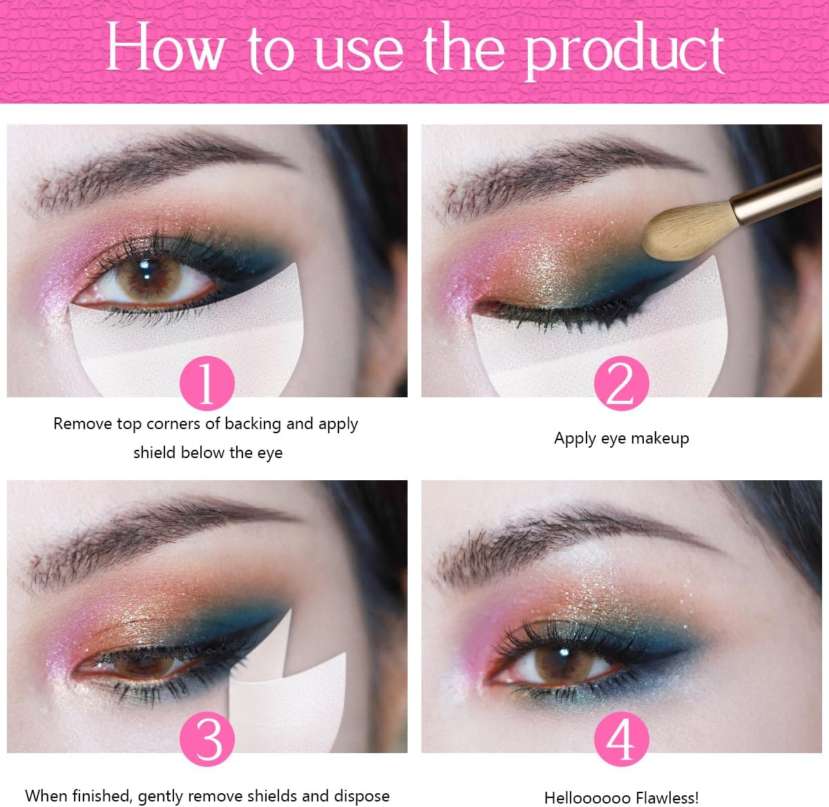 200 Pcs Eyeshadow Shields Lint Free Eyeshadows Tape Professional Eye Shadow Pads Gel Pad Under Patches Prevent Makeup Residue for Eyelash Extensions Eyeliner Lip Tinting