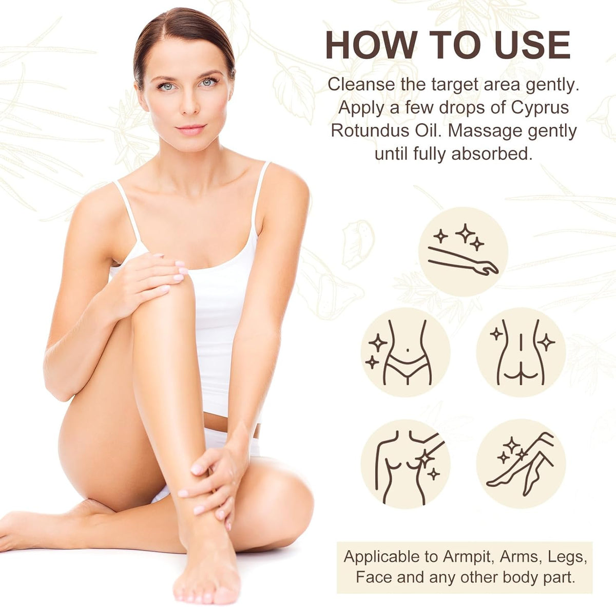 Premium Cyperus Rotundus Oil - Natural & Effective Hair Removal Solution | 100% Pure Cyperus Rotundus Essential Oil for Smooth Skin | Anti-Hair Growth, Nourishing Treatment for Sensitive Skin 60ML