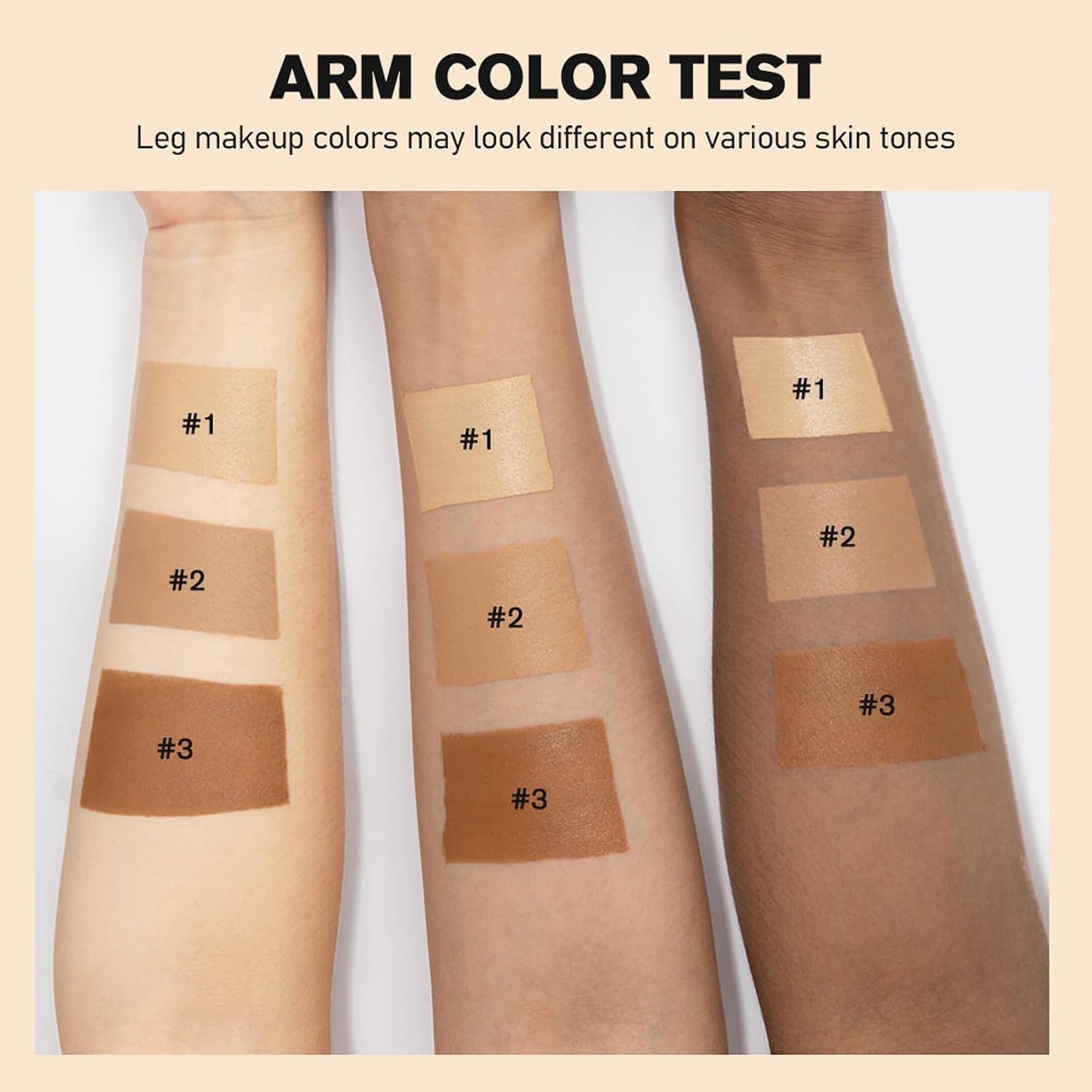 Waterproof leg makeup without transfer, extra-large body brush, coverage for varicose veins/scars, Skin Perfecting Body Foundation