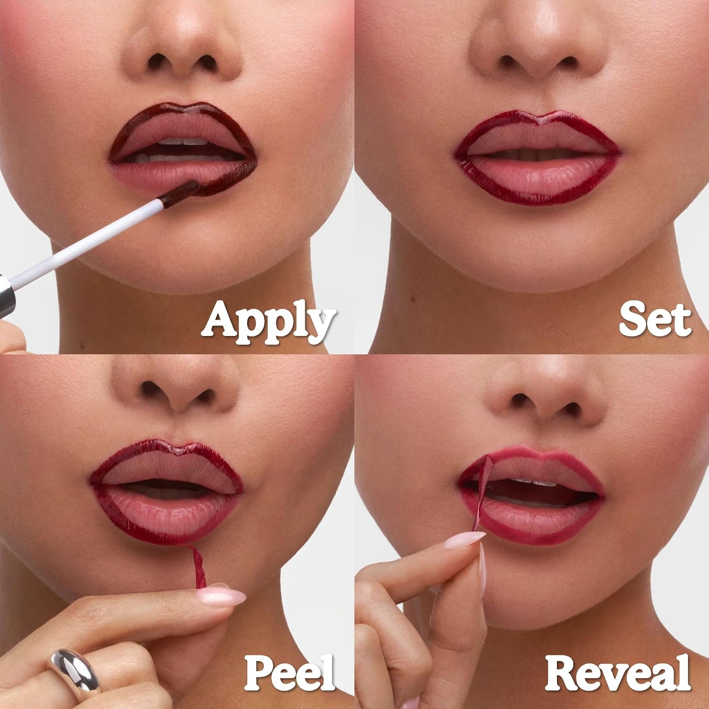 Sacheu Lip Liner STAY-N Peel Off Lip Stain - Long Lasting Waterproof Lip Tint with Hyaluronic Acid & Vitamin E – Transfer Proof Matte Finish, Vegan & Cruelty-Free (p-INKED)