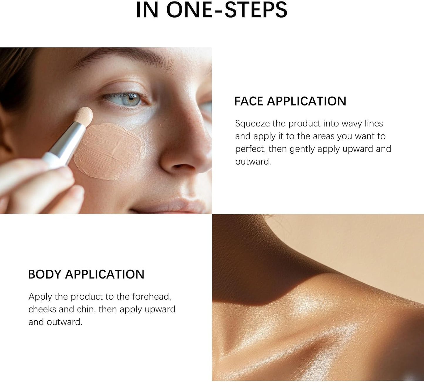 Body Coverage Perfector with SPF 30+, All-Over Complexion Perfector CC Cream, Full Coverage Foundation & Concealer Cream, Waterproof, Long-Lasting for Shimmery Face & Body (Light+brush)