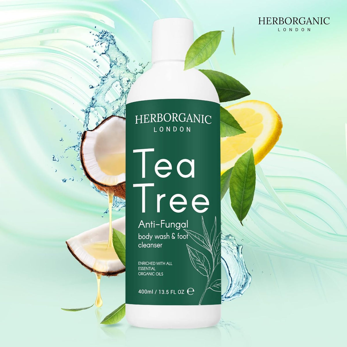 Antibacterial Body Wash with Tea Tree Oil - Anti-Fungal Shower Wash for Men - Effective Against Jock Itch, Athlete's Foot - Tea Tree Shower Gel for Cleansing and Protection