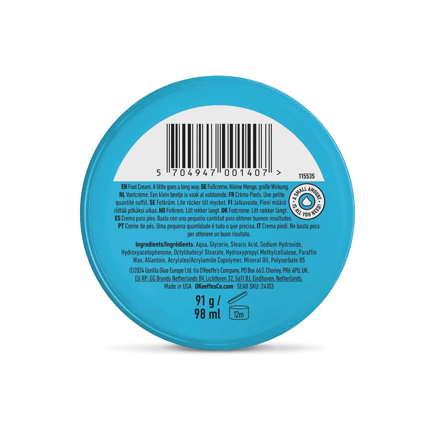 O'Keeffe's Healthy Feet Jar 91g - Foot Cream for Very Dry Skin, Cracked Heels and Feet | Instantly Boosts Moisture Levels, Creates a Protective Layer & Prevents Moisture Loss | camping-soaps-and-shampoos