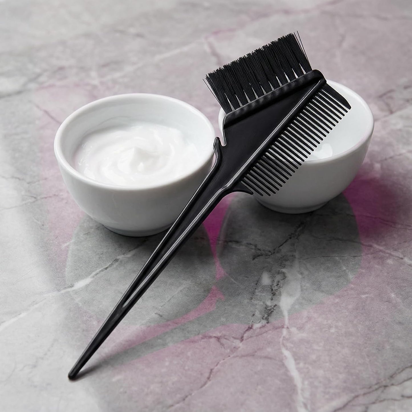 2PCS Hair Dye Brush Professional Coloring Brushes Hair Comb Applicator Soft Bristle Easy Clean (Pink)