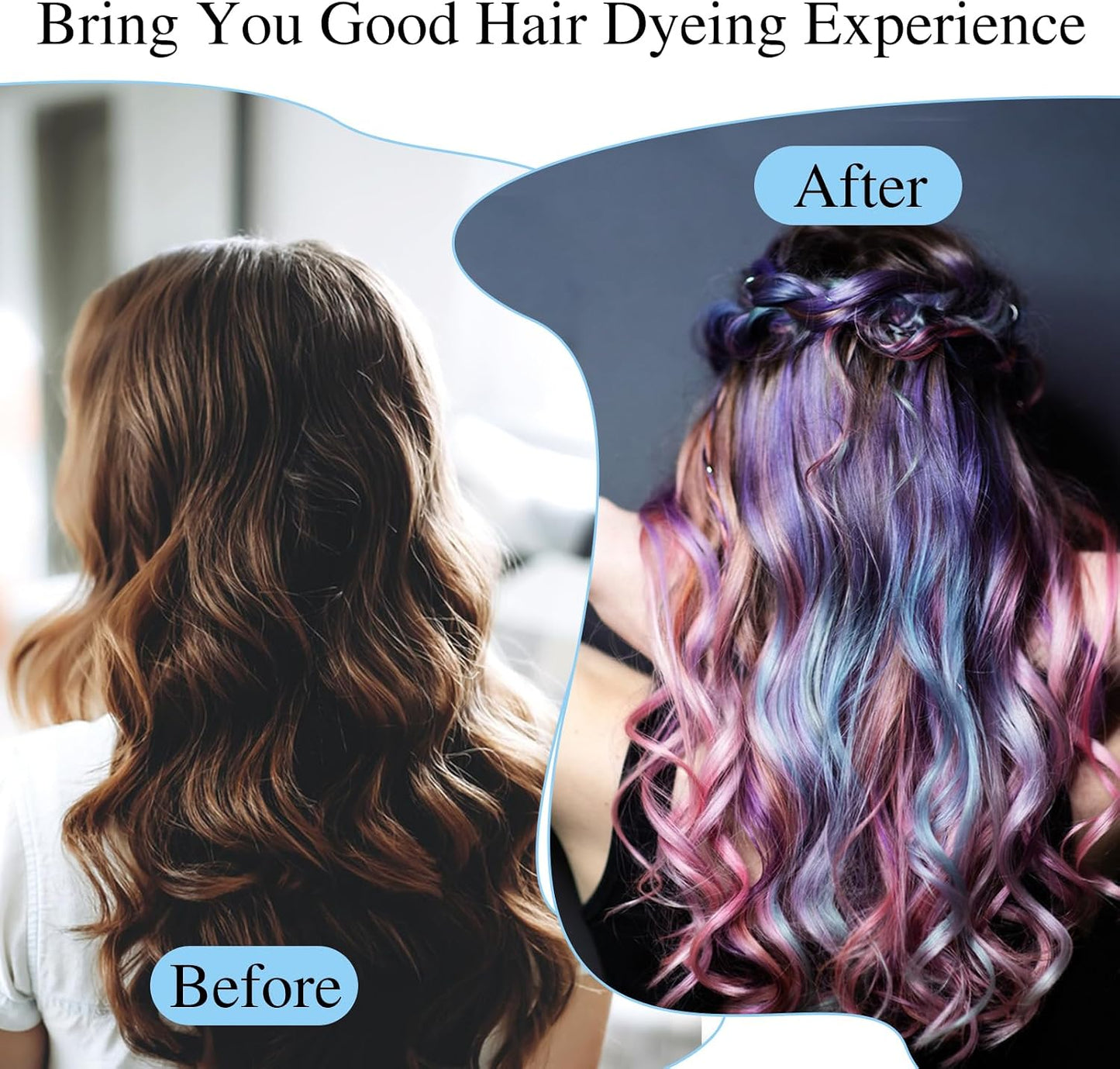 Bewudy 12 Pcs 4 Sets of Highlight Cap with Hooks, Hair Highlighting Caps, Highlight Hair Coloring Frosting Dye Kit for Salon Hair Dyeing Hairdressing (Purple+Blue)