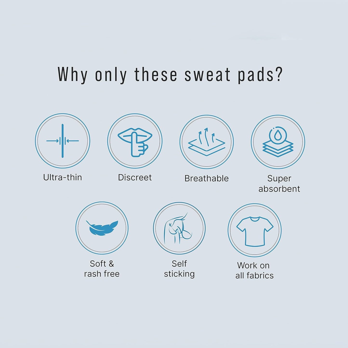 Sirona Disposable Underarm Sweat Pads | Ultra-Thin, Soft & Rash-Free Antiperspirant Shields | Absorbent Odour Blocker, Stain-Free Protection | Ideal for Hyperhidrosis | Pack of 24 Pads