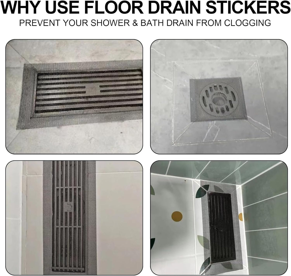 Shower Drain Hair Catcher, 10cm x 10m Self Adhesive Disposable Shower Drain Adapter, Drain Mesh Sticker Hair Sticker For Shower, with Plastic Spatula, for Bathroom, Kitchen Drain Protectors (10cm*10m)