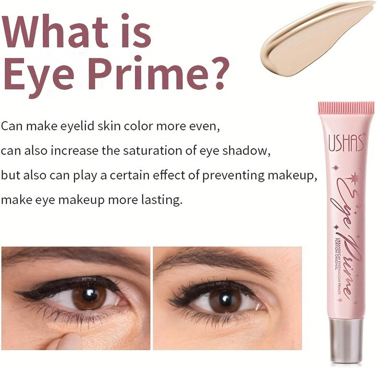 Eyeshadow Primer, Ultra-Creamy Eye Base Lightweight Long Lasting Eye Primer Makeup Base to Control Oil & Prevent Creasing for All-Day