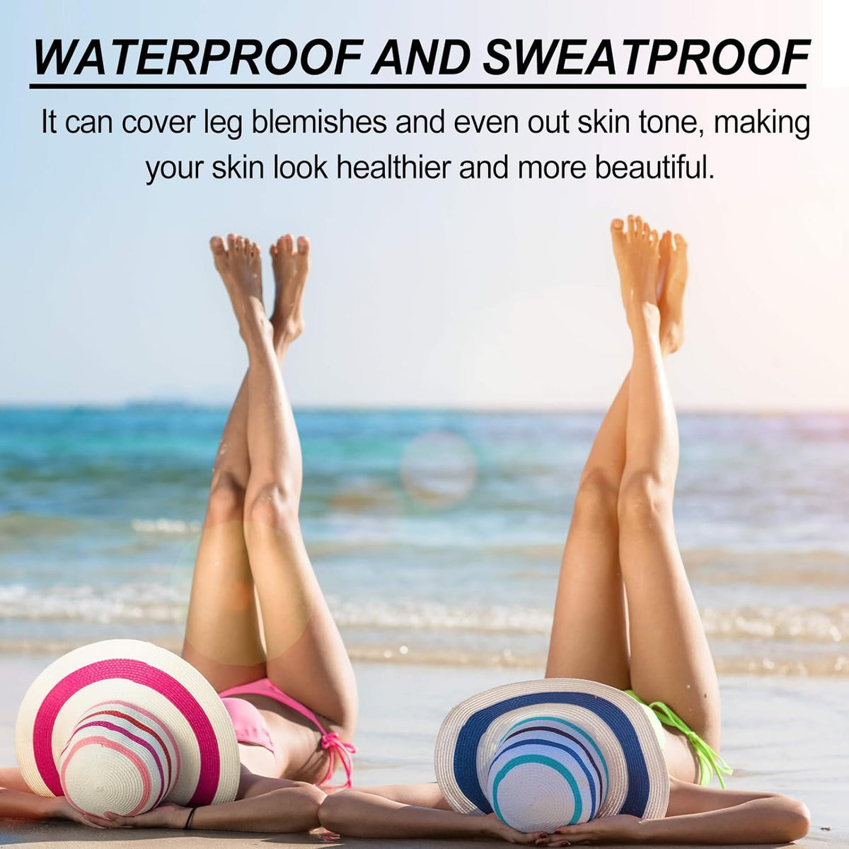2PCS Waterproof Leg Makeup with Tanning Effect – Full Coverage Body Concealer for Veins & Scars, Natural-Looking Bronzing Cream, Sweat-Resistant & Streak-Free Blendable Foundation (Bronze)