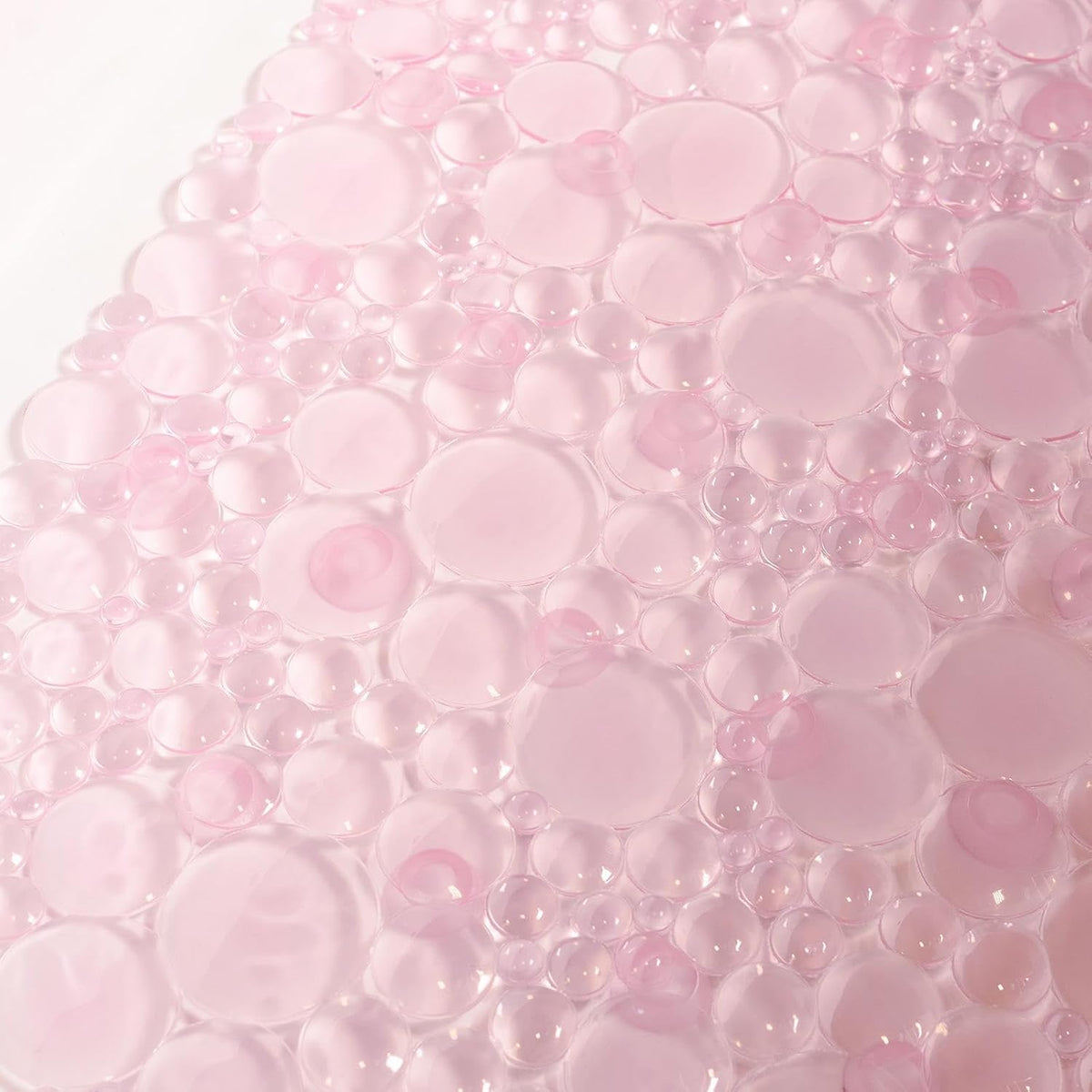 OHS Bath Mat Non Slip Anti Mould Pink, Long Shower Mat with Suction Cups Flexible Oval PVC Bathtub Mats Shower Mats for Inside Shower Bathtub Adults Elderly Kids - 70cm x 35cm
