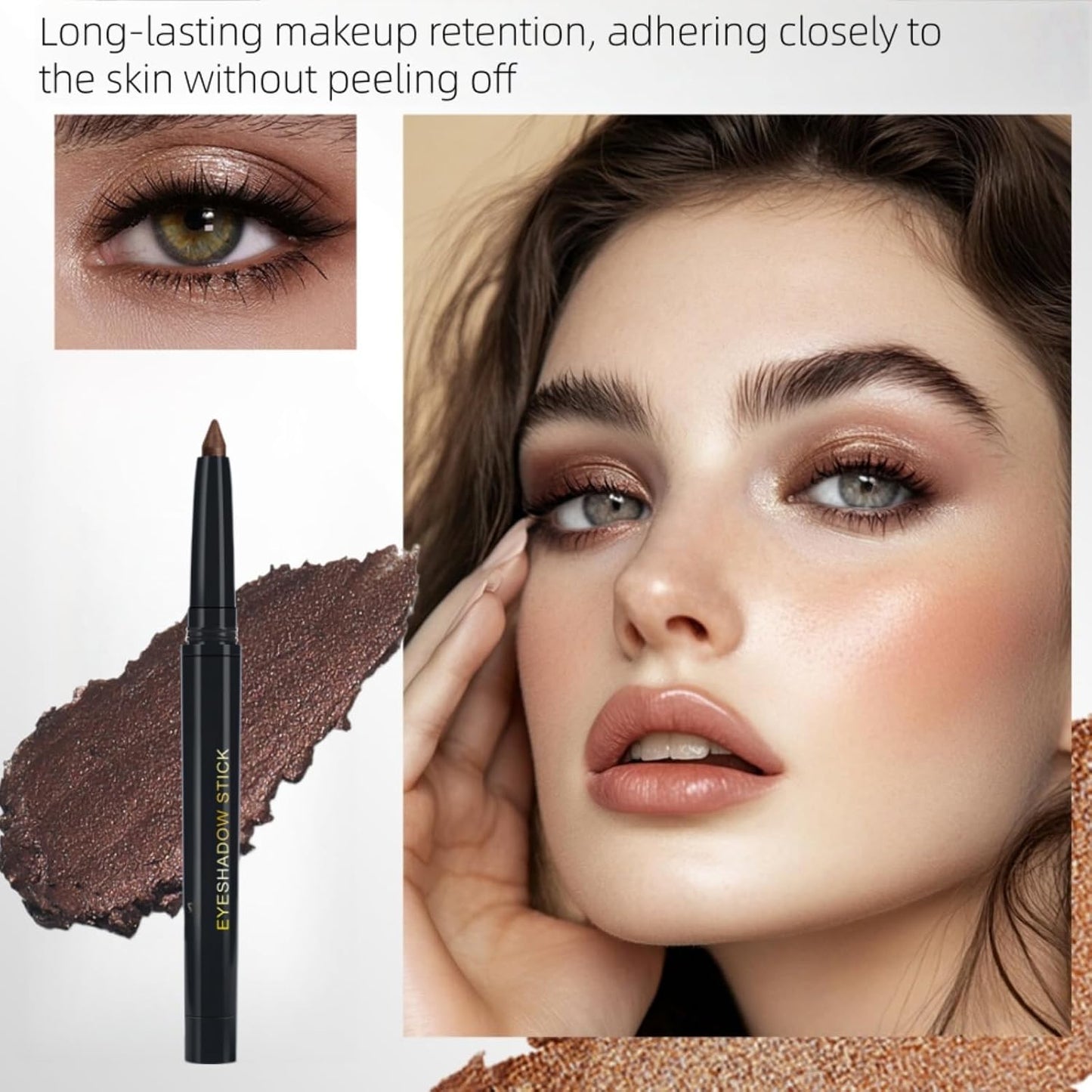 Gl/itter Eyeshadow Stick Set,Cream Eyeliner Pencil,Gl/itter Eyeshadow,Waterproof & Smudge-Proof Formula,Safe Ingredients and Use Gently,Long and Lasting Eyeshadow Primer for Beginners,07+09+10