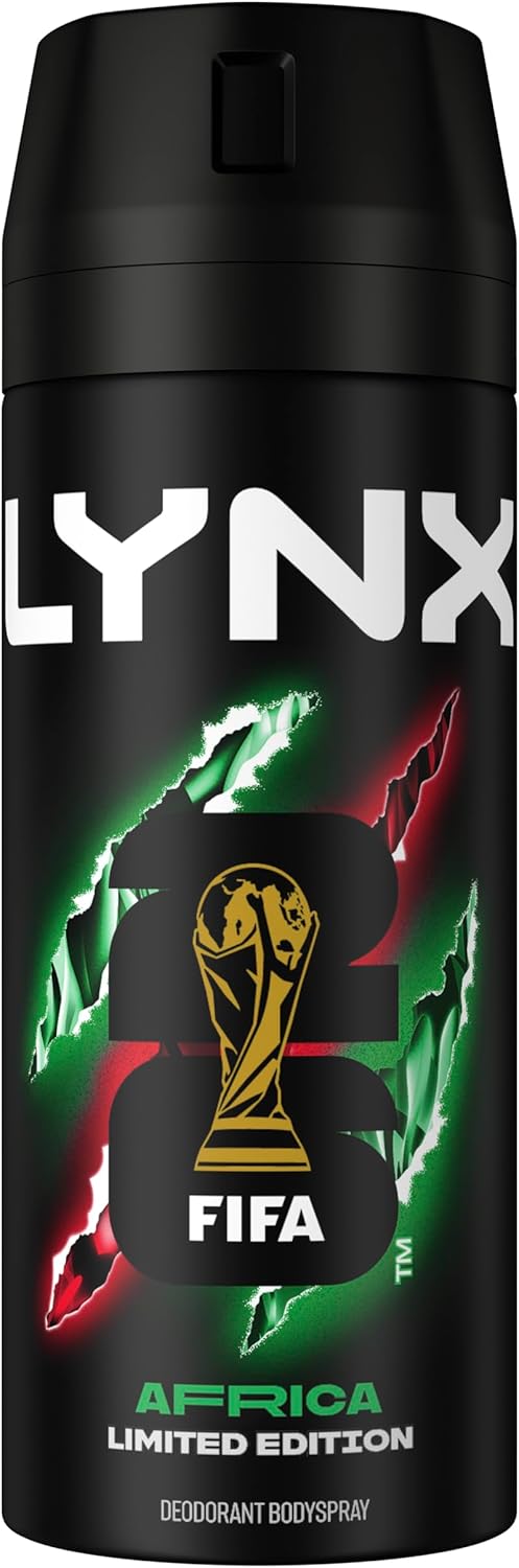 Lynx Africa the G.O.A.T. of fragrance Aerosol Bodyspray 48 hours of odour-busting zinc tech deodorant to finish your style 6x 150 ml