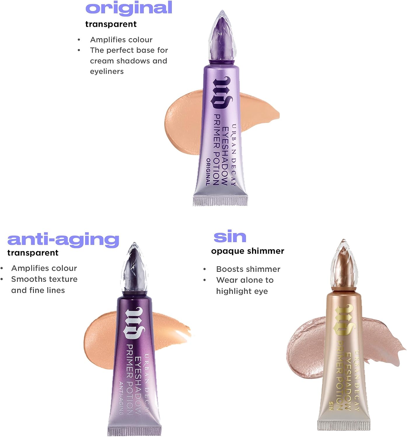 Urban Decay Eyeshadow Primer Potion Original 10ml & 24/7 Moondust Eyeshadow Space Cowboy, Long-Lasting Shimmer, Vegan Formula