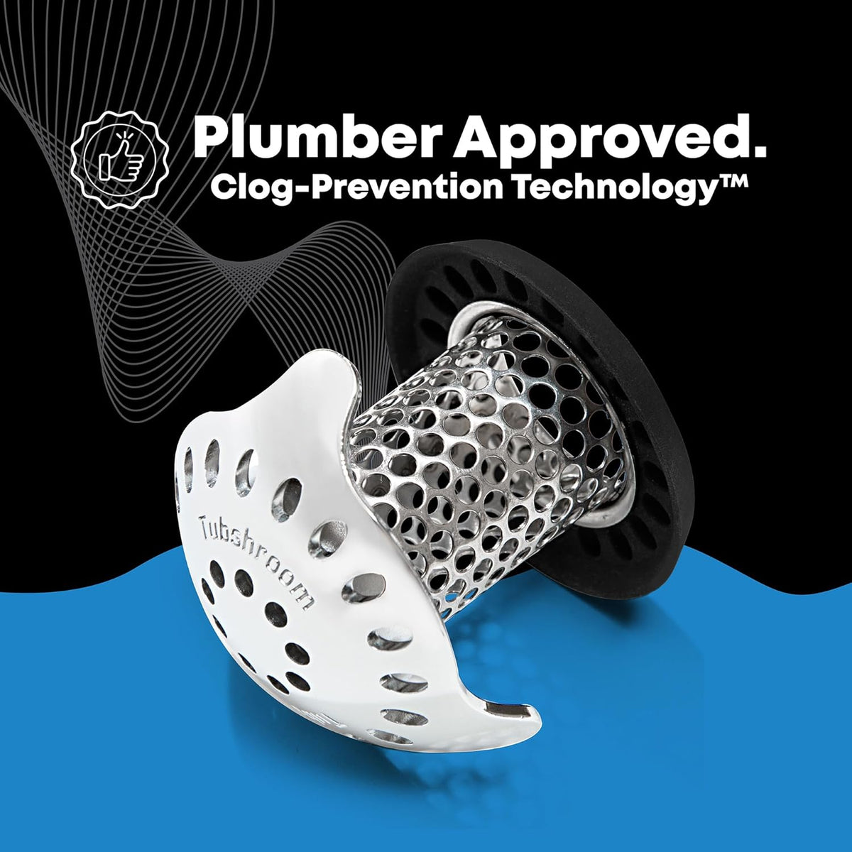 TubShroom Bathtub Hair Catcher Drain Protector Silicone Stainless Steel Standard