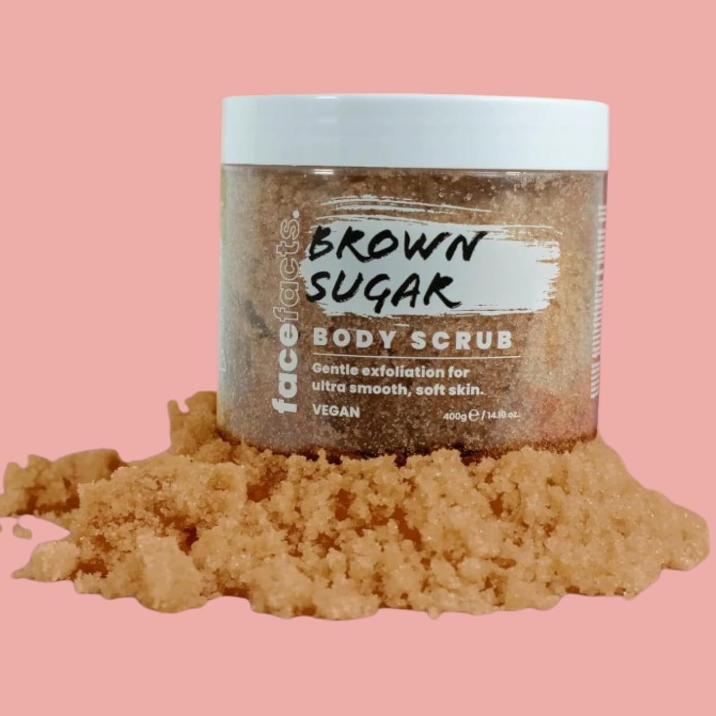 Face Facts Body Scrubs | Brown Sugar | Exfoliates + Softens |400g, 400 g (Pack of 1)