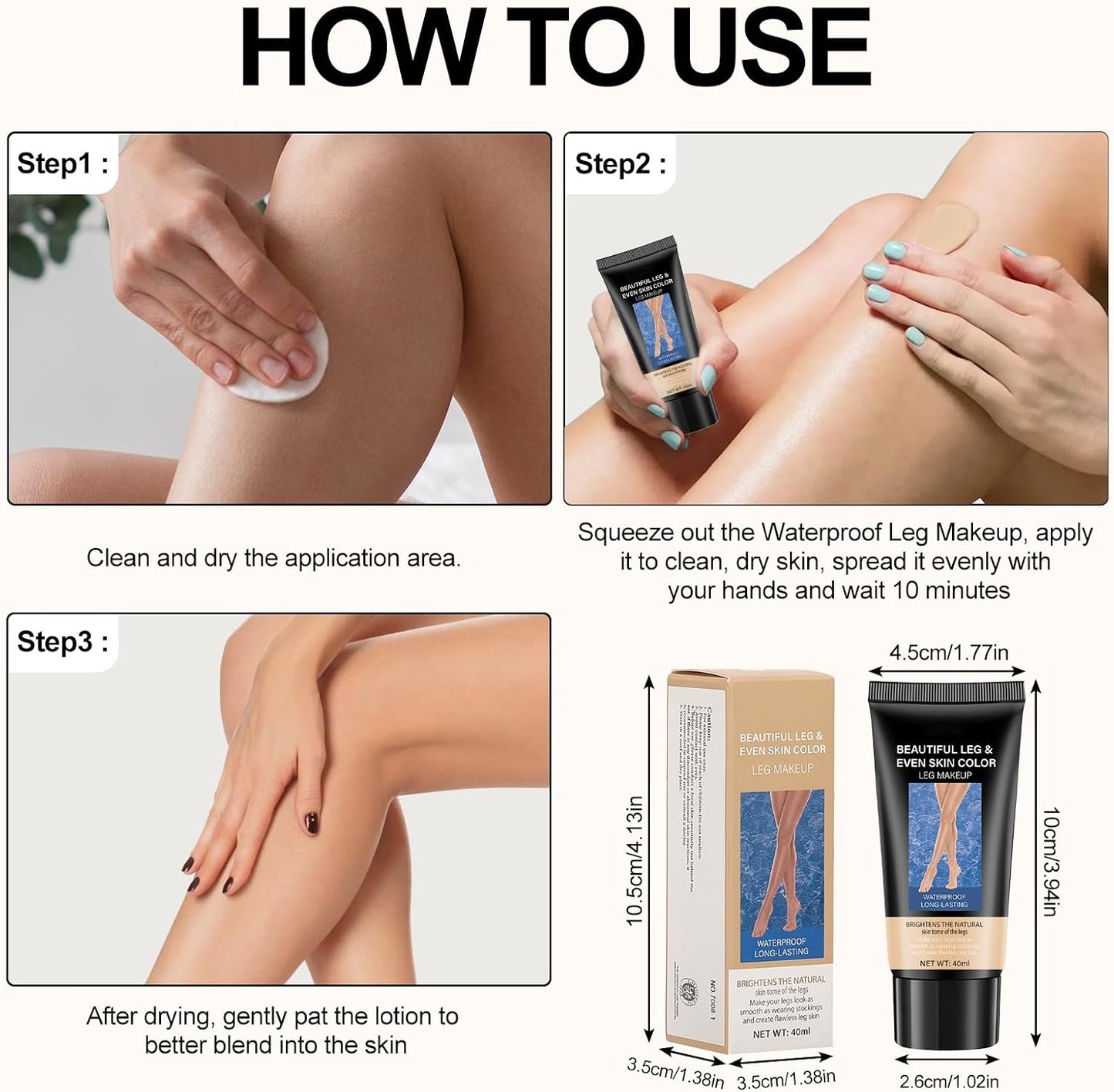 2pcs Leg Makeup Waterproof, Leg Make Up to Cover Veins, Tattoo Cover Up Makeup, Long-Lasting No Transfer, Concealer Full Coverage(#2 Wheat Color)